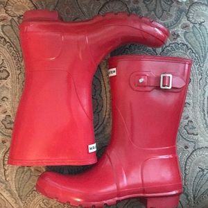 Original Gloss Short HUNTER Boots-Red